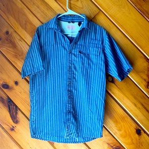 Wrangler Short Sleeve Blue Button Down